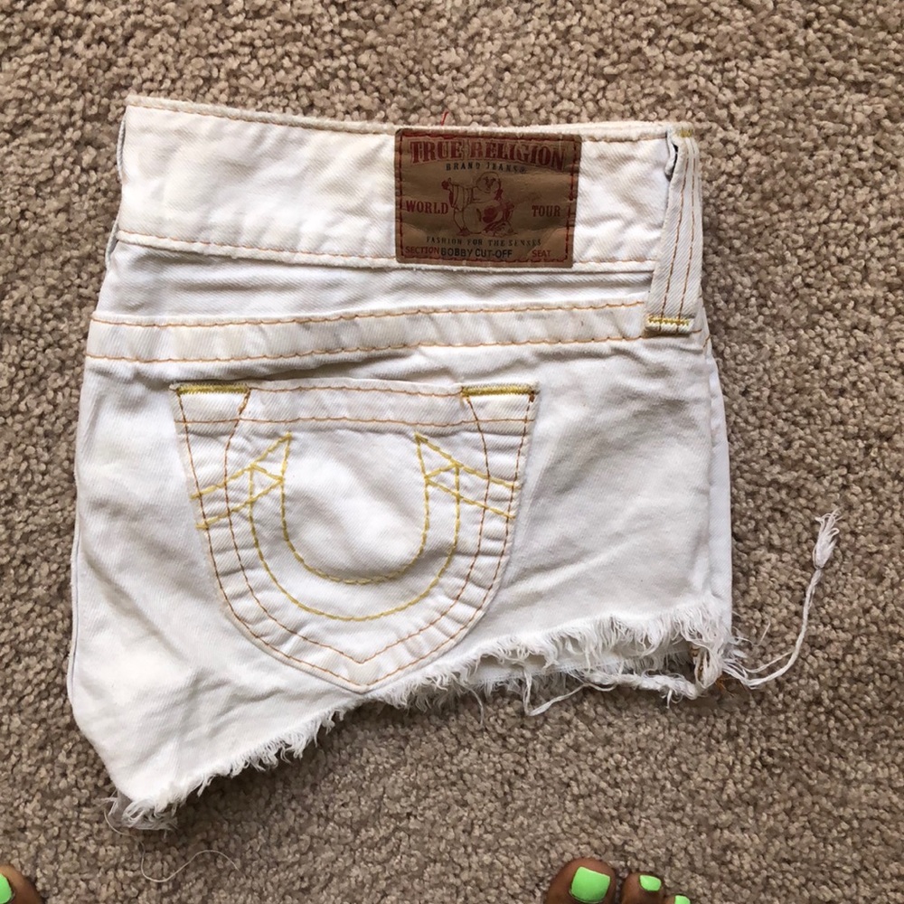 White true religion Booty shorts